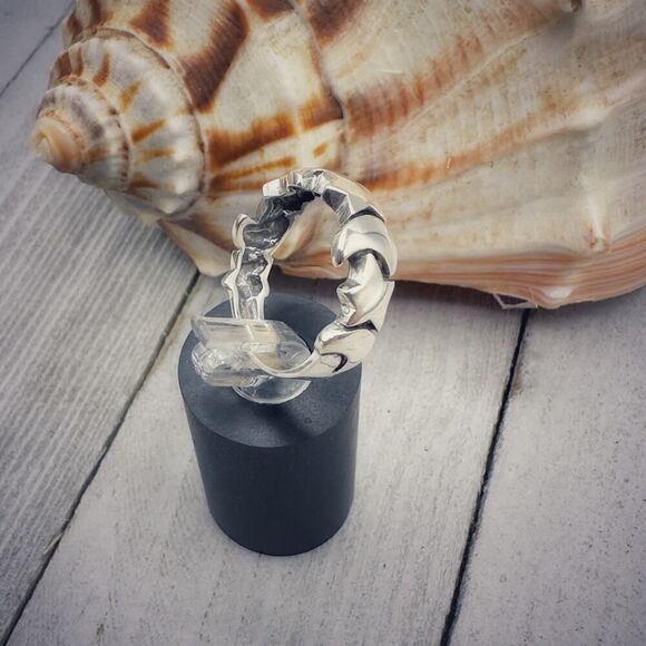 Moon & Stars Sterling Silver Ring Size 7 - Picture 2 of 8